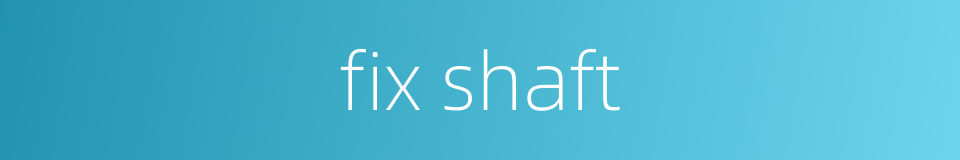 fix shaft的同义词