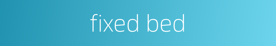 fixed bed的同义词
