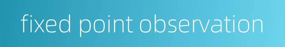 fixed point observation的同义词