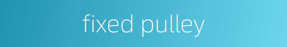 fixed pulley的同义词