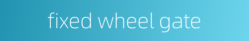 fixed wheel gate的同义词