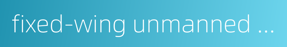 fixed-wing unmanned aerial vehicle的同义词
