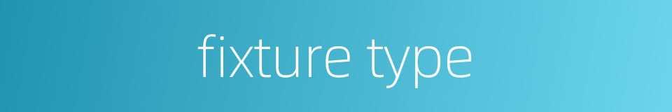 fixture type的同义词