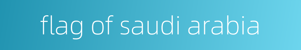 flag of saudi arabia的同义词