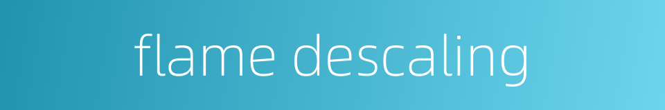 flame descaling的同义词