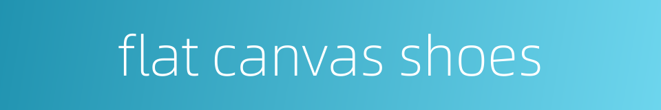 flat canvas shoes的同义词