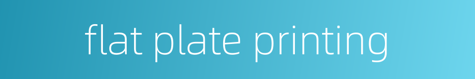 flat plate printing的同义词