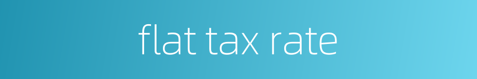 flat tax rate的同义词