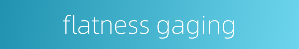 flatness gaging的同义词