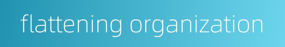 flattening organization的同义词
