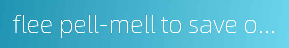 flee pell-mell to save one's skin的同义词