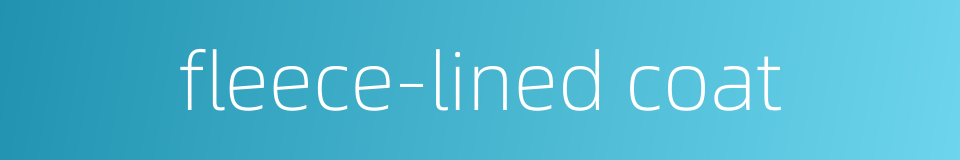 fleece-lined coat的同义词