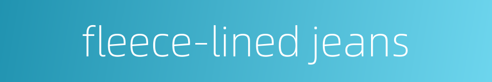 fleece-lined jeans的同义词