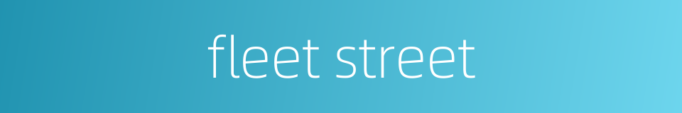 fleet street的同义词