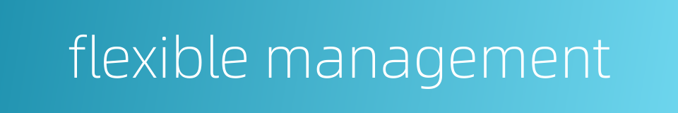 flexible management的同义词