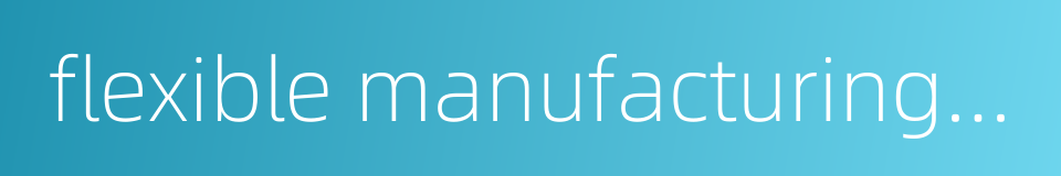 flexible manufacturing systems的同义词