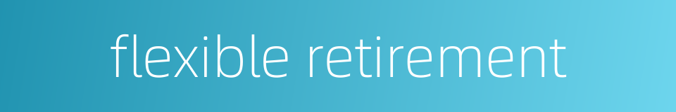 flexible retirement的同义词