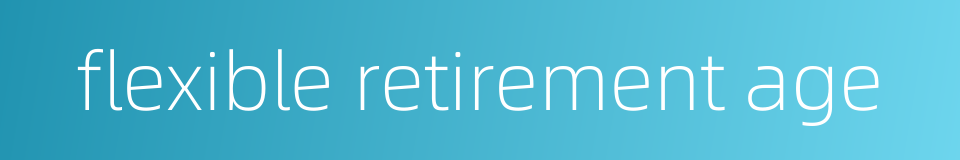 flexible retirement age的同义词