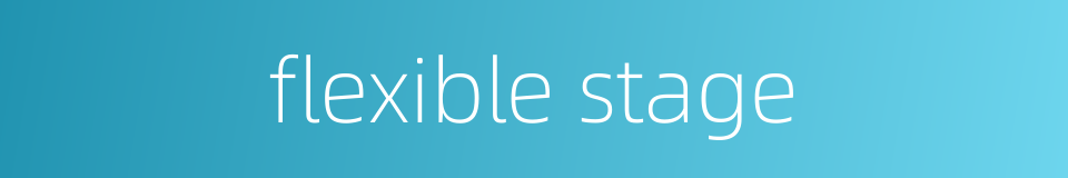 flexible stage的同义词