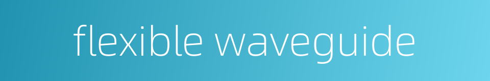 flexible waveguide的同义词