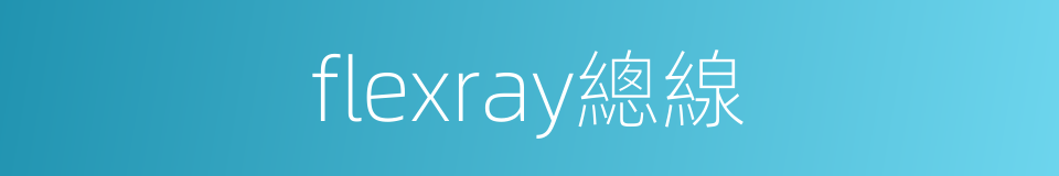 flexray總線的同義詞