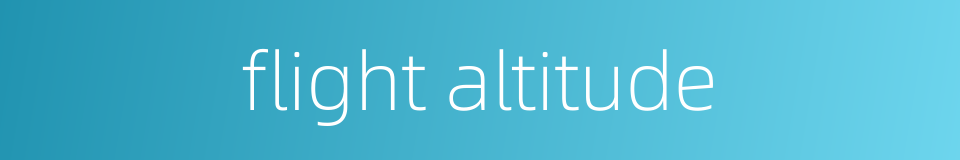flight altitude的同义词