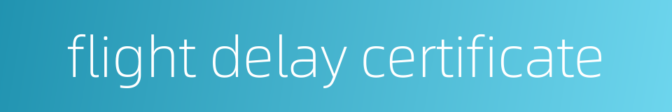 flight delay certificate的同义词