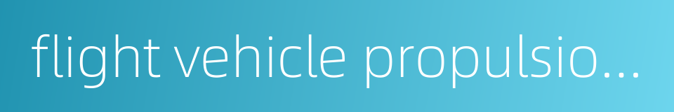 flight vehicle propulsion engineering的同义词