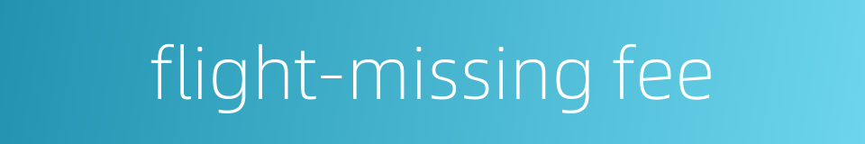 flight-missing fee的同义词