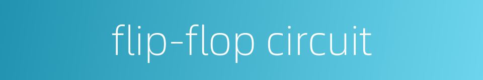 flip-flop circuit的同义词