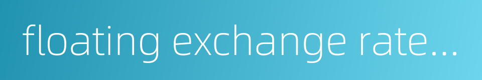 floating exchange rate system的同义词