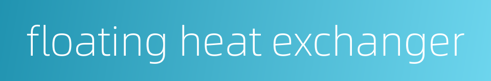 floating heat exchanger的同义词