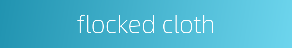 flocked cloth的同义词