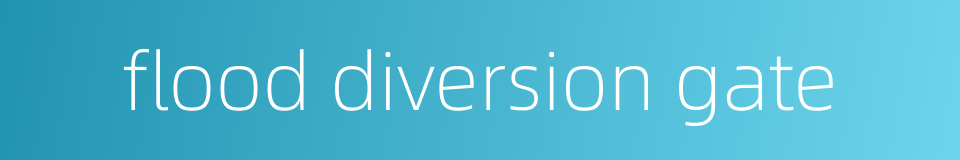 flood diversion gate的同义词