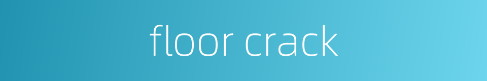 floor crack的同义词