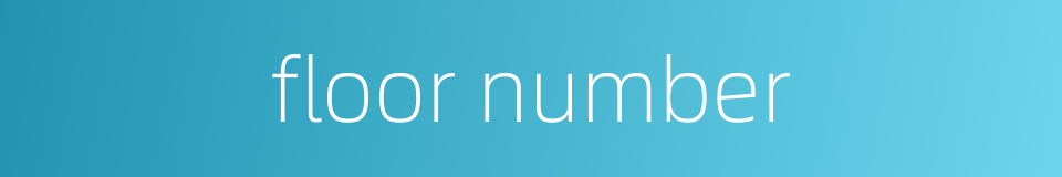 floor number的同义词