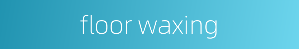 floor waxing的同义词