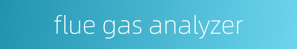 flue gas analyzer的同义词