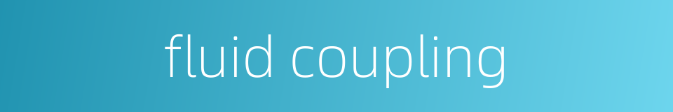 fluid coupling的同义词
