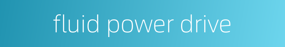 fluid power drive的同义词
