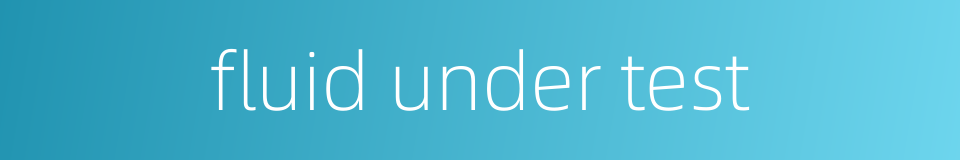 fluid under test的同义词