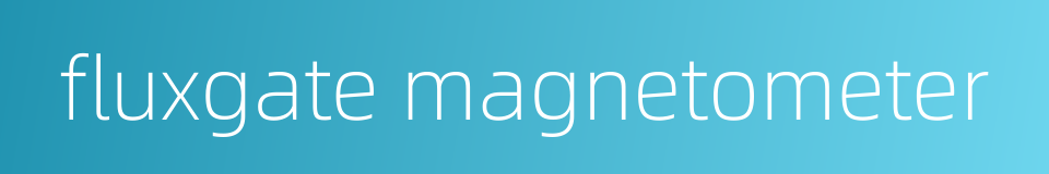 fluxgate magnetometer的同义词