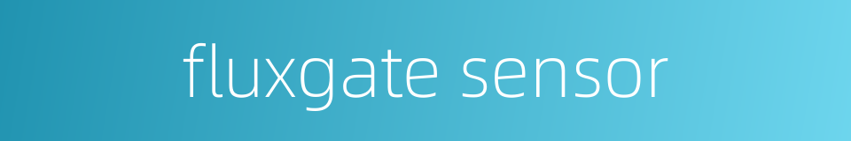 fluxgate sensor的同义词