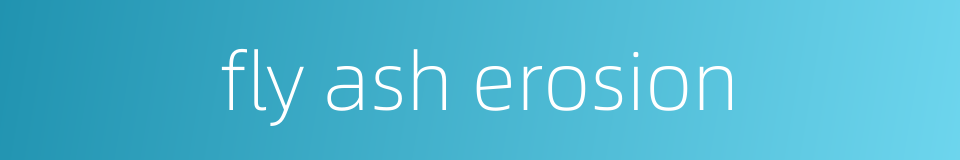 fly ash erosion的同义词