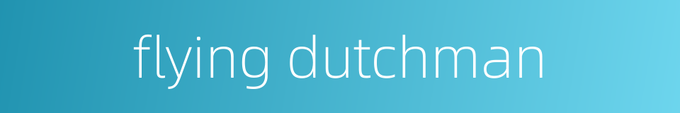 flying dutchman的同义词