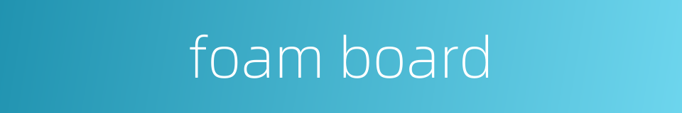 foam board的同义词