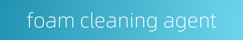 foam cleaning agent的同义词