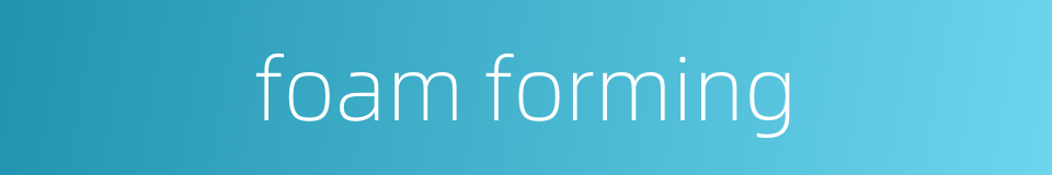 foam forming的同义词