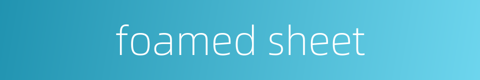 foamed sheet的同义词