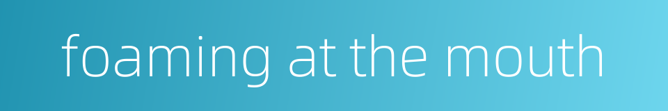 foaming at the mouth的同义词